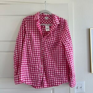 NWT J. Crew Factory Pink Gingham Button Down
